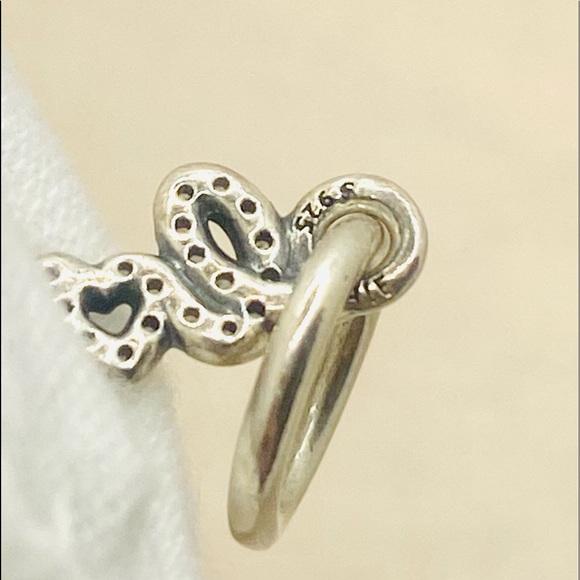 EUC Pandora 791428CZ Sterling Silver Signature of Love Dangle w/ Clear Zirconia - Picture 7 of 8